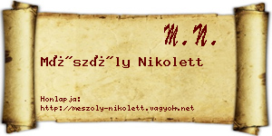 Mészöly Nikolett névjegykártya